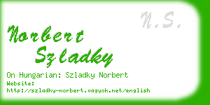 norbert szladky business card